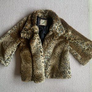 Vintage Free People Faux Cheetah Jacket